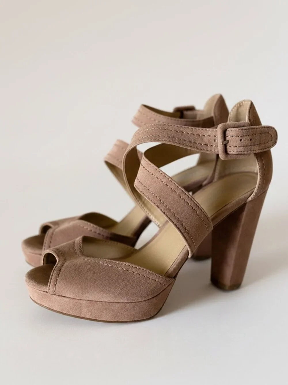 Chinese Laundry All Access Dusty Taupe Block Heel Sandals Size 10M
